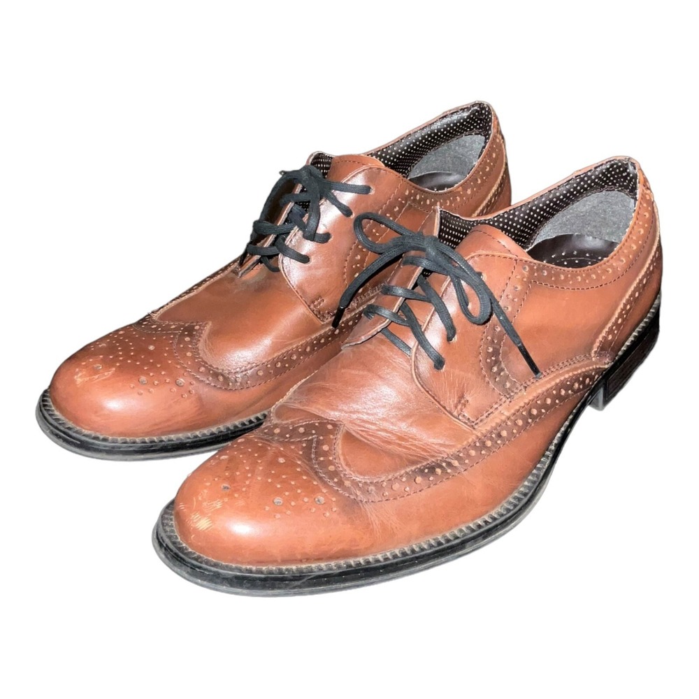 Mens Dockers Wycliff Tan Wing Tip Dress Shoes Brown Size 10 M‎ 90–28722 Preppy